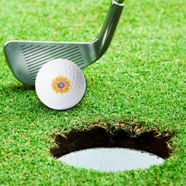 Balles De Golf Fleur de monogramme (Créateur téléchargé)