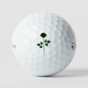 Balles De Golf Fleur rose noire