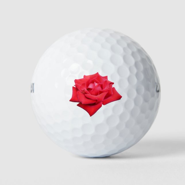 Balles De Golf Fleur rose rouge vif Belle florale (Devant)