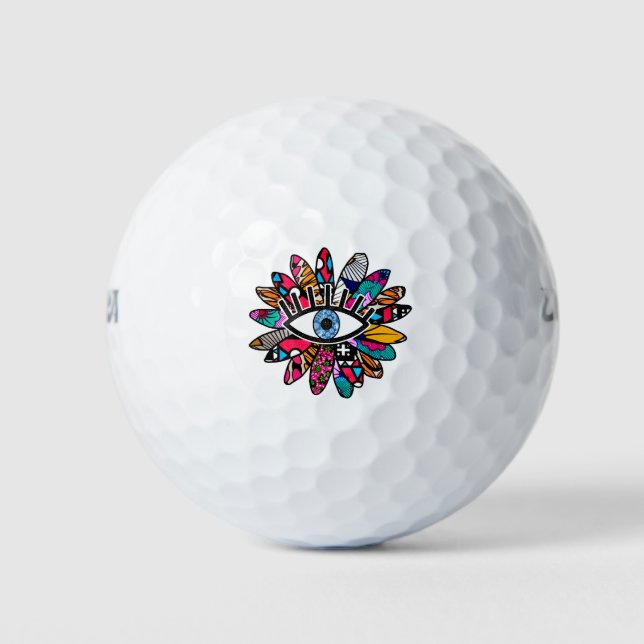 Balles De Golf Fleur vive des yeux mal grecs (Devant)