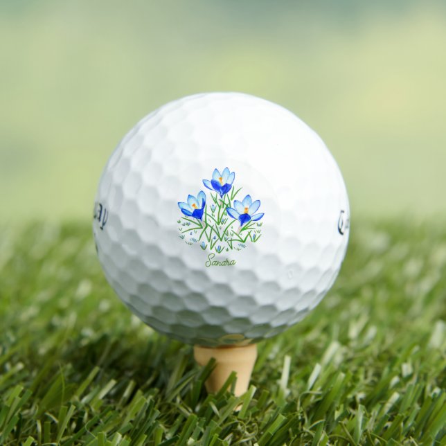 Balles De Golf Fleurs Crocus Avec Texte (T-shirt Insitu)