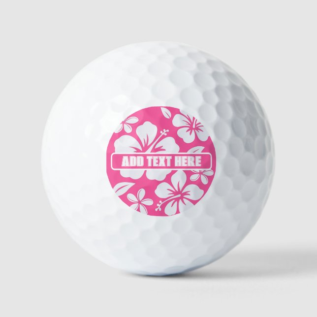 Balles De Golf Fleurs de plage rose tropicale (Recto)