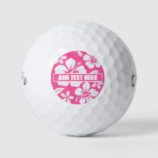 Balles De Golf Fleurs de plage rose tropicale
