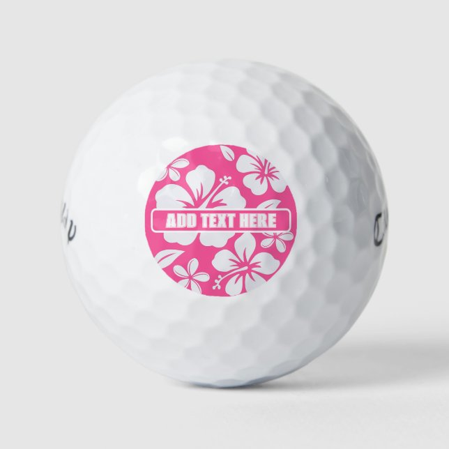 Balles De Golf Fleurs de plage rose tropicale (Devant)