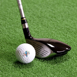 Balles De Golf Fleurs de printemps bleu Jay