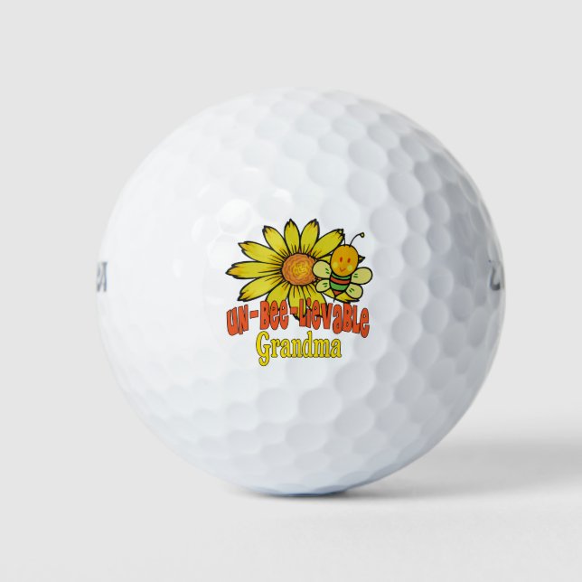 Balles De Golf Fleurs de soleil et abeilles de grand-mère incroya (Devant)