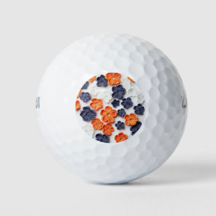 Balles De Golf Fleurs en tissu cousu à la main printemps orange b