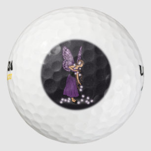 Balles De Golf Fleurs Étoiles brillantes Jolie Fille Fée Violette