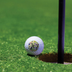 Balles De Golf Fleurs sauvages délicats en jaune clair. Personnal