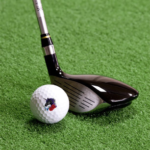 Balles De Golf Fleurs Unicorne Noire violet