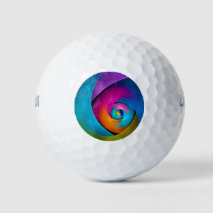 Balles De Golf Floral moderne Art Abstrait rose Bleu Motif #17