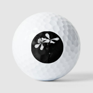 Balles De Golf floral noir et blanc minimal