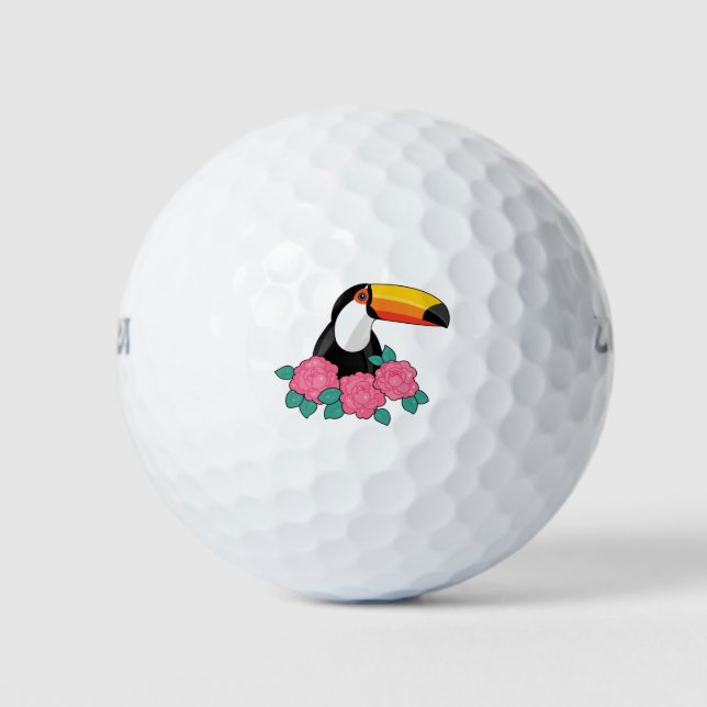Balles De Golf Floral Toucan (Devant)