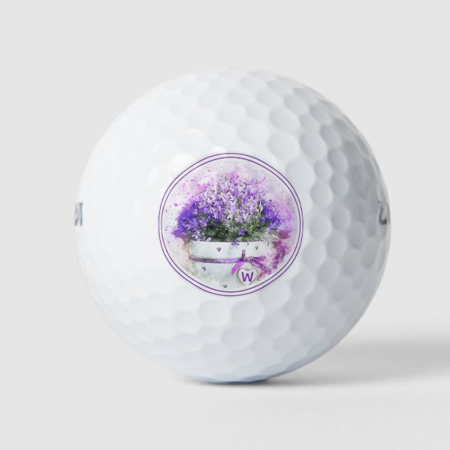 Balles De Golf Flore de lavande personnalisée (Devant)