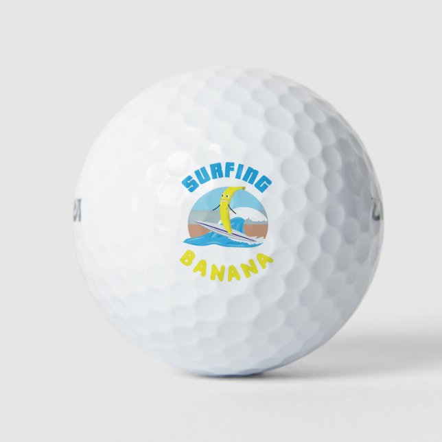 Balles De Golf Fruit surf banane surf illustration fruit océan (Devant)