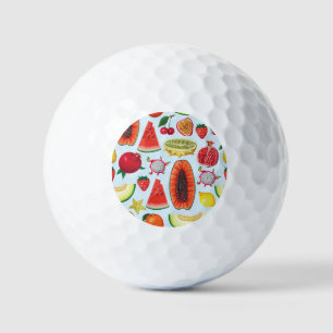 Balles De Golf Fruits Exotiques : Imprimé tendance sans couture.