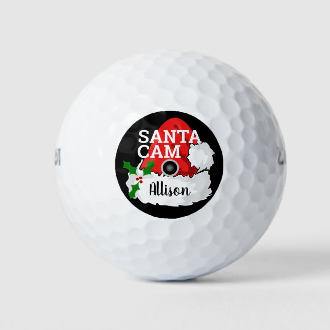 Balles De Golf Funky Noël Père Noël Cam Golfeur personnalisé (Devant)