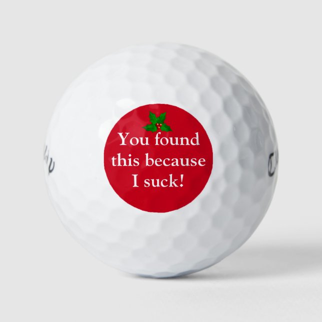 Balles De Golf Funky Red Christmas I Suck (Devant)