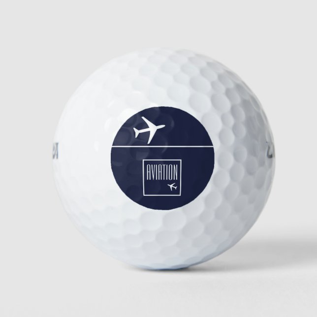 Balles De Golf Funky White Plane Avion Pilote (Devant)