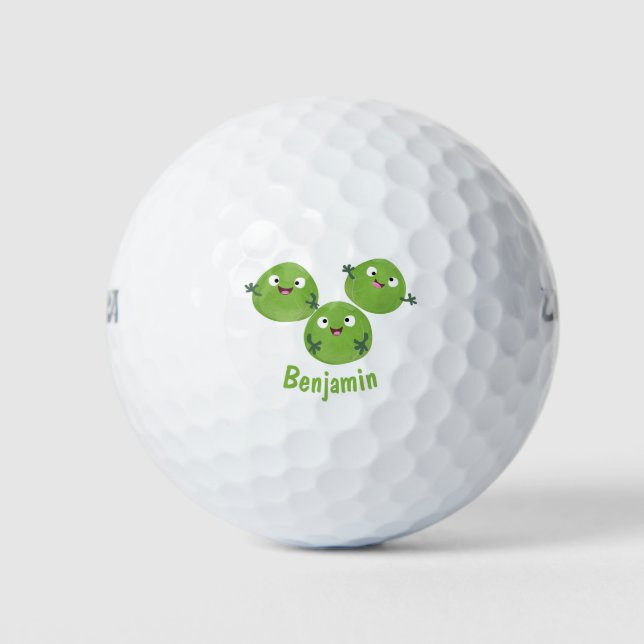 Balles De Golf Funny Brussels sprouts légumes caricature (Devant)