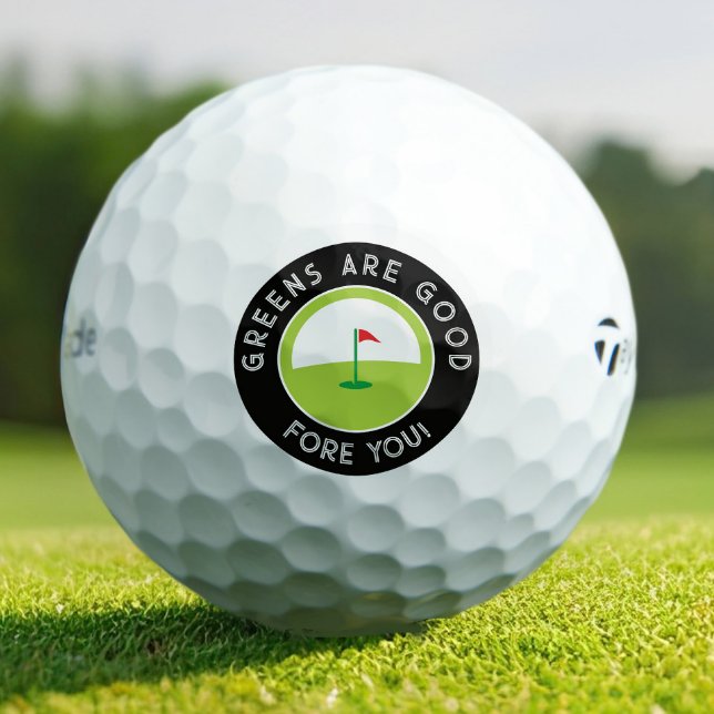 Balles De Golf Funny Golfer Gift – GREENS ARE GOOD FORE YOU! (Funny Golfer Gift – GREENS ARE GOOD FORE YOU! Golf Balls)