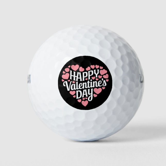 Balles De Golf Funny Happy Valentines Day Heart Love Valentine (Devant)
