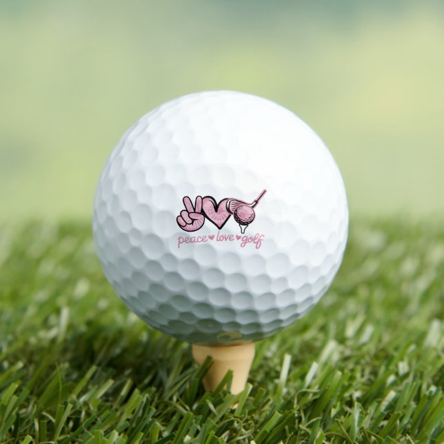 Balles De Golf Funny Peace Love Golf Player Sport Lovers  (T-shirt Insitu)