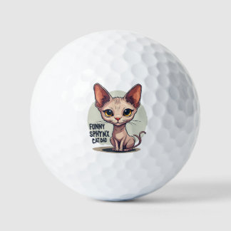 Balles De Golf Funny Sphynx Cat Dad Cartoon Art