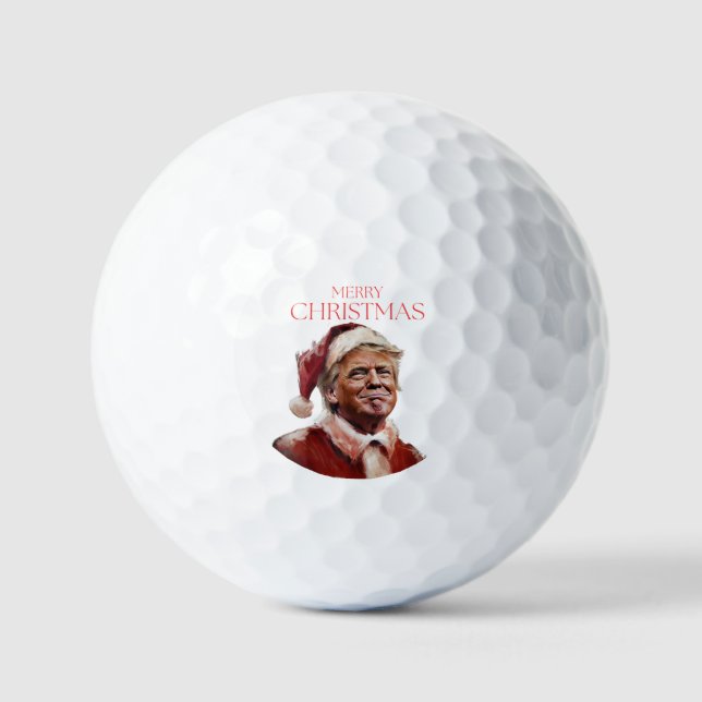 Balles De Golf Funny Trump Santa Claus Carte de Noël (Recto)