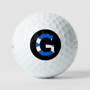 Balles De Golf G Monogramme superposé sur le drapeau écossais tpv