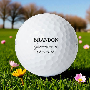 Balles De Golf Garçons d'honneur Mariage Typographie Moderne
