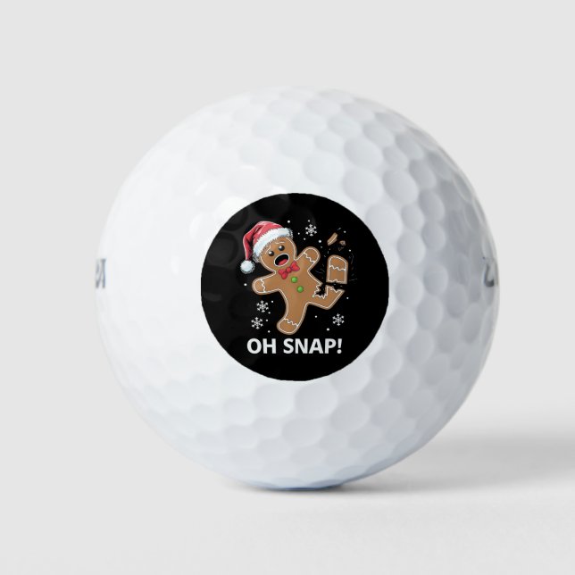 Balles De Golf Gingerbread Man Oh Snap Christmas Funny Cookie (Devant)