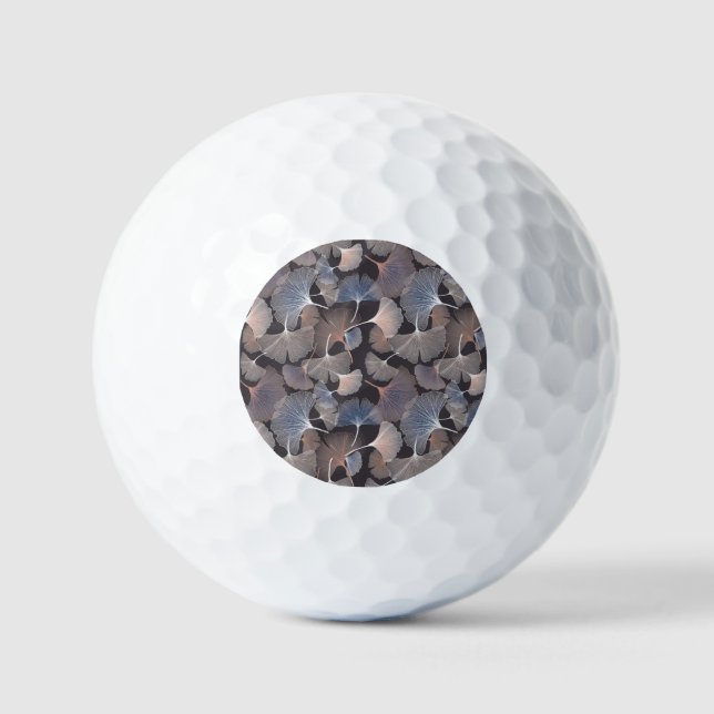 Balles De Golf Ginkgo feuilles : élégant motif naturel. (Recto)