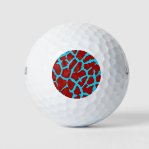 Balles De Golf Giraffe Imprimé Rouge Cyan
