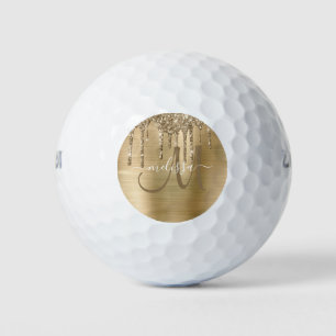 Balles De Golf Girly Gold brossé Metal Driving Nom de la Parties