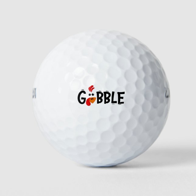 Balles De Golf Gobble Funny Thanksgiving Turquie fête (Devant)
