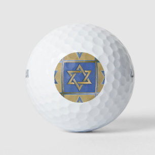 Balles De Golf Gold Blue Star de David Art Panels