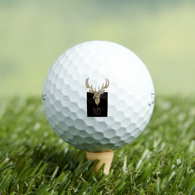 Balles De Golf Gold Deer Head (T-shirt Insitu)