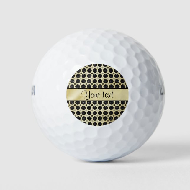 Balles De Golf Gold Faux & Sparkly Black Parties scintillant Spot (Devant)