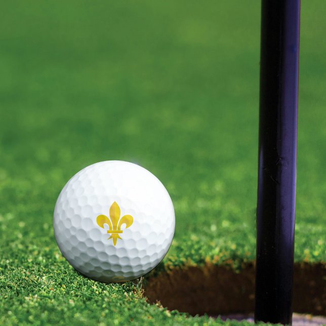 Balles De Golf Gold Fleur de lys (Gold Fleur de lys Golf Balls)