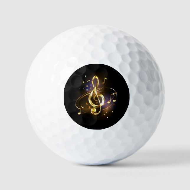 Balles De Golf Gold Treble Clef Music (Recto)