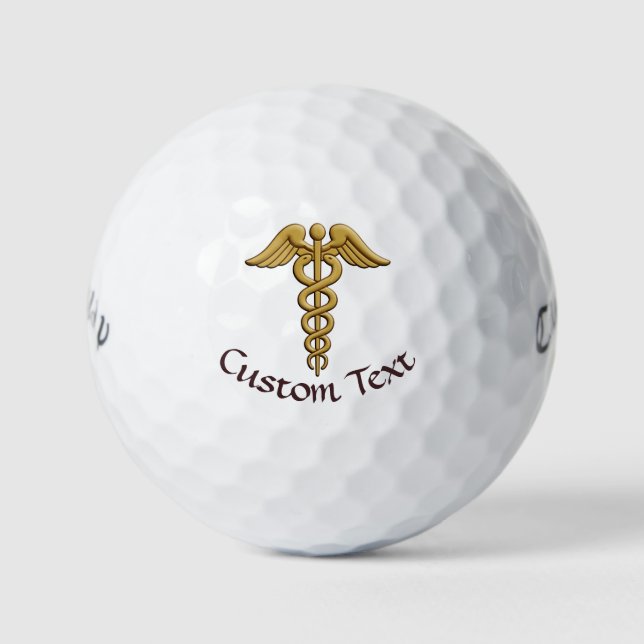 Balles De Golf Golden Double Snake Caduceus (Devant)