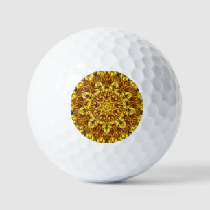 Balles De Golf Golden Mandala Antique Abstract Design-63495