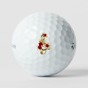 Balles De Golf Golden Treble Clef avec fleurs Roses