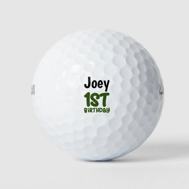 Balles De Golf Golf 1er anniversaire avec nom (Devant)
