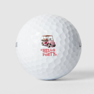Balles De Golf Golf 40e anniversaire avec panier rose femme golfe
