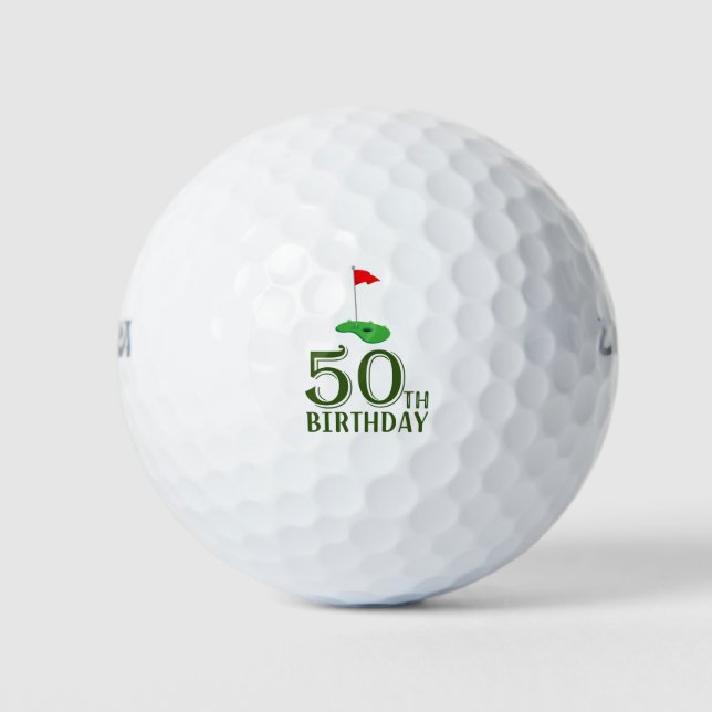Balles De Golf Golf 50e anniversaire à vous avec Drapeau de golf (Devant)