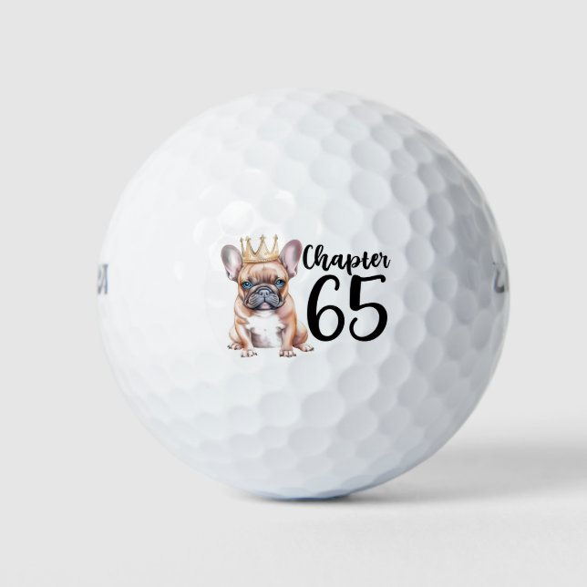 Balles De Golf Golf 65e anniversaire avec French Bulldog (Devant)