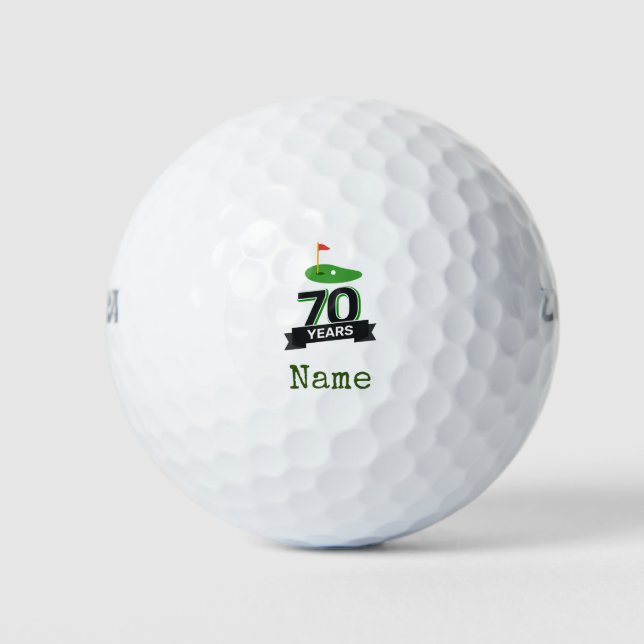 Balles De Golf Golf 70e anniversaire pour golfeur avec drapeau de (Devant)