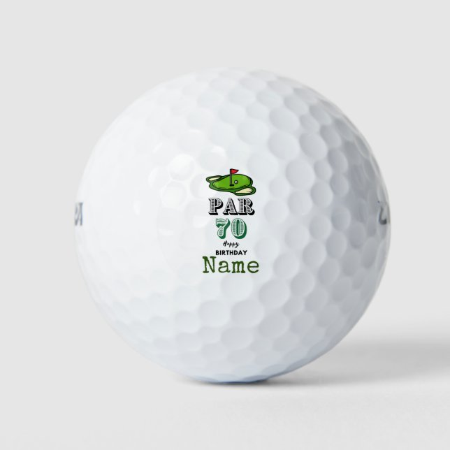 Balles De Golf Golf 70e anniversaire pour golfeur avec drapeau go (Devant)